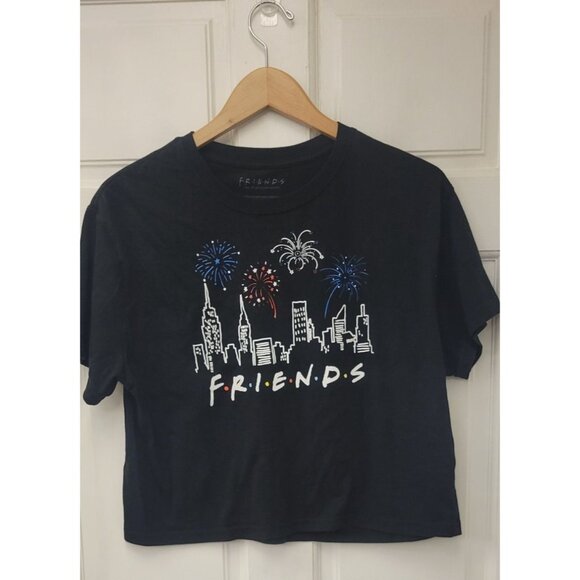 Friends TV Show Fireworks Graphic Crop Top Shirt - XL black - Picture 2 of 8